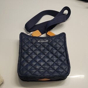 MZ Wallace Navy Quilted Crossbody Bag